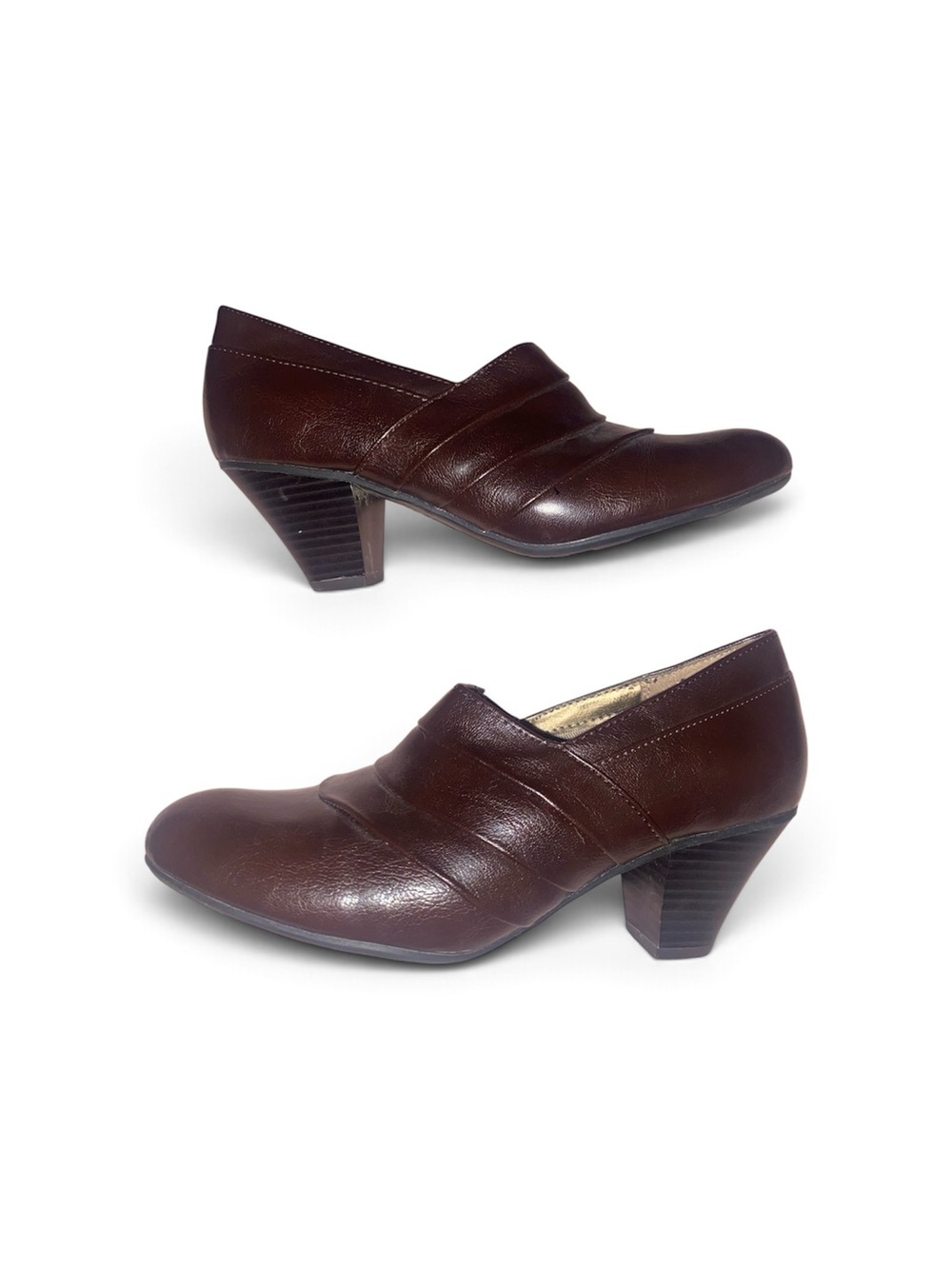 LifeStride Gamlit Pleated Heeled Booties / Slip-On Pump. 7.5M